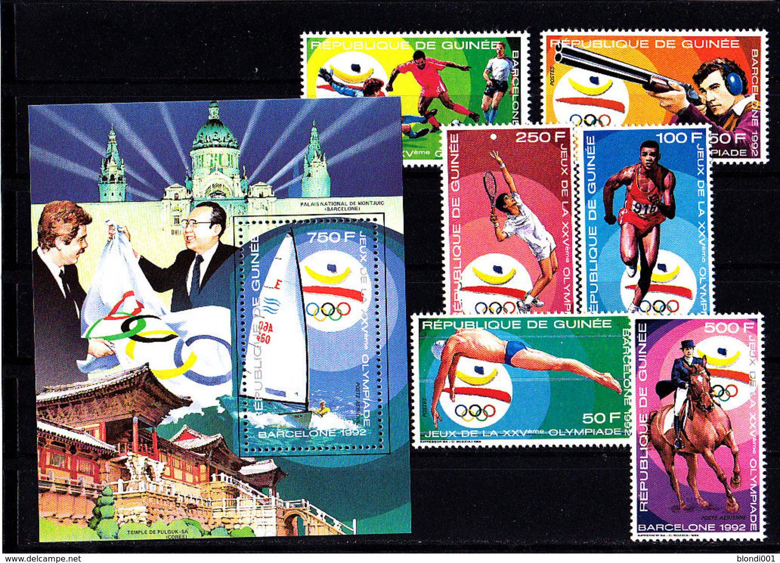 Olympics 1992 - Soccer - Tennis - GUINEA - S/S+Set MNH - Summer 1992: Barcelona