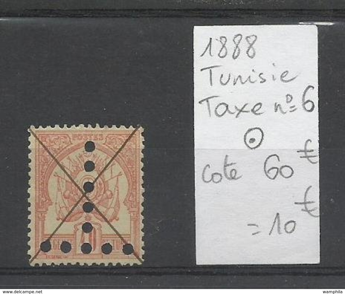 1888 Tunisie, Taxe N° 6 Oblitéré, Cote 60€ - Portomarken