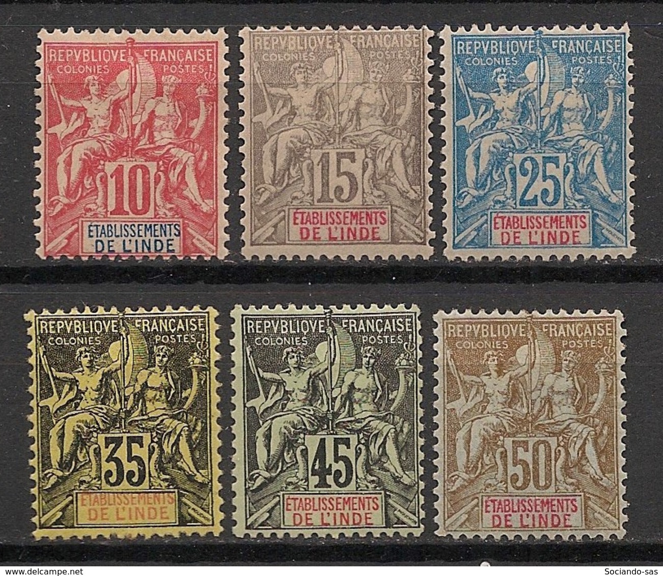 Inde - 1900-07 - N°Yv. 14 à 19 - Type Groupe - Série Complète - Neuf * / MH VF - Unused Stamps