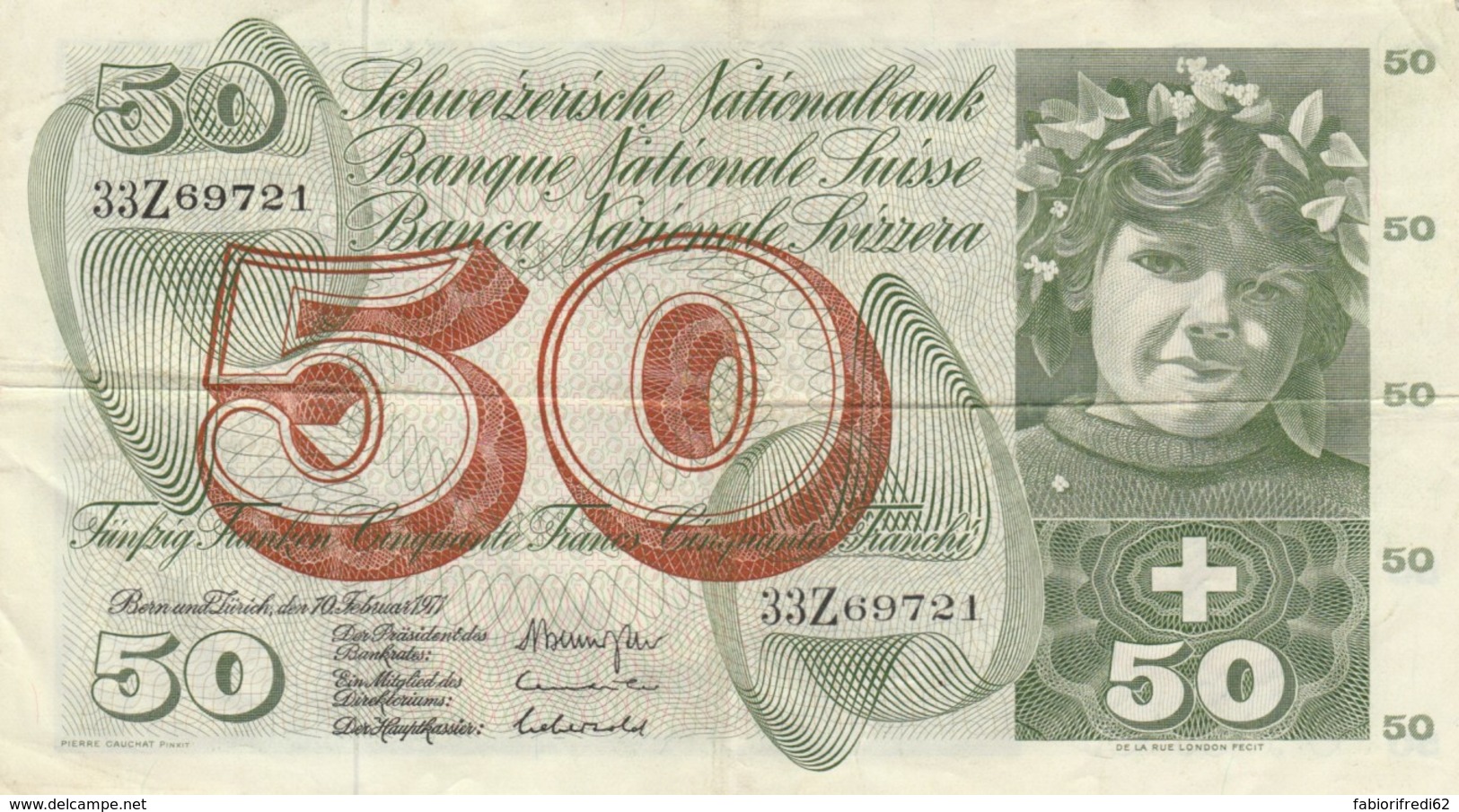 BANCONOTA SVIZZERA 50 FRANCHI VF (VX966 - Suisse