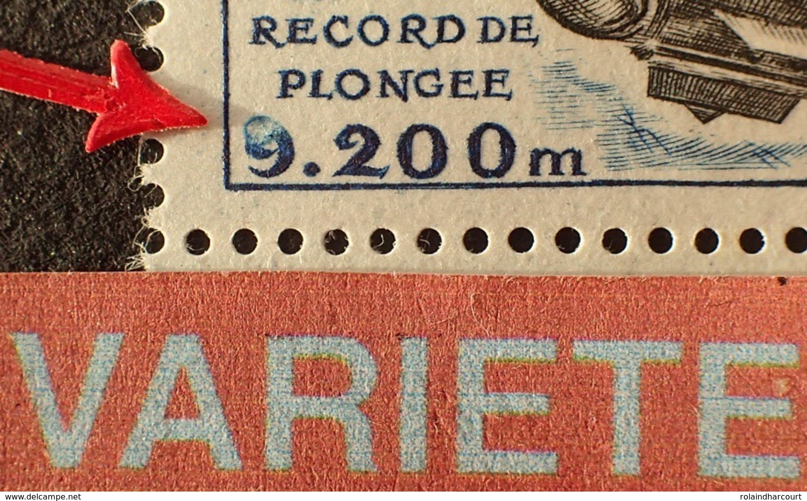 R1591/518 - 1963 - BATHYSCAPHE ARCHIMEDE - PAIRE N°1367 TIMBRES NEUFS** - VARIETE ➤➤➤ Tache Sur Le " 9 " - Unused Stamps