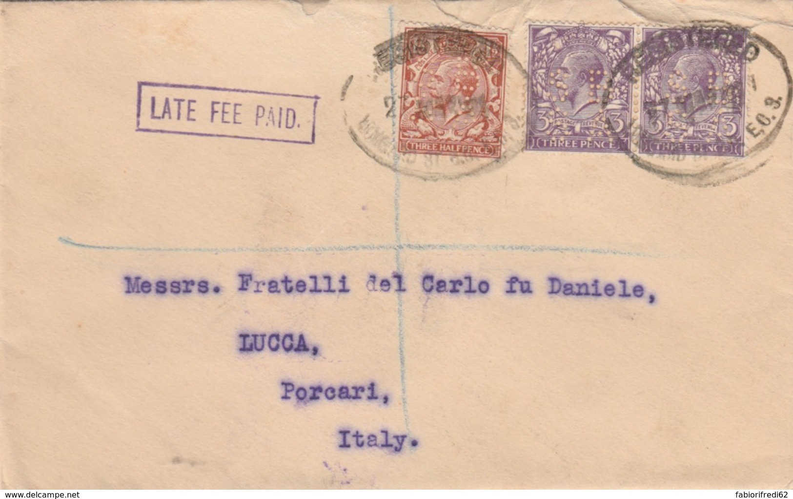 LETTERA 1931 REGNO UNITO PERFIN (VX612 - Storia Postale