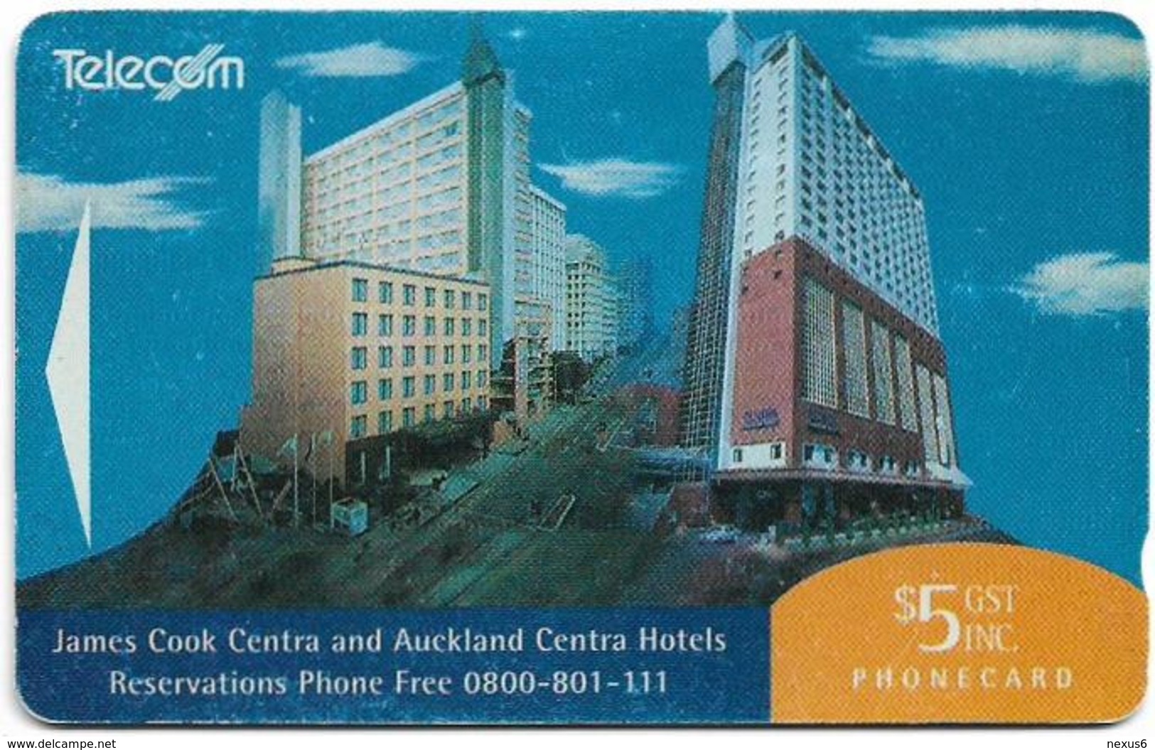 New Zealand - Advertising Cards - Hotels - James Cook & Auckland Centra, 1993, 5$, 7.500ex, Used - Nueva Zelanda