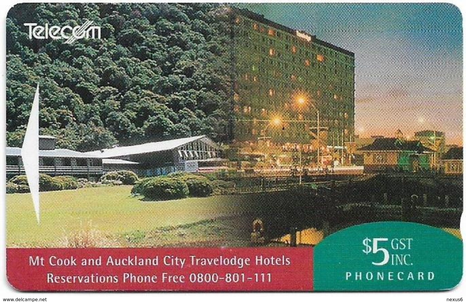 New Zealand - Advertising Cards - Hotels - Mt Cook & Auckland City, 1993, 5$, 9.000ex, Used - New Zealand