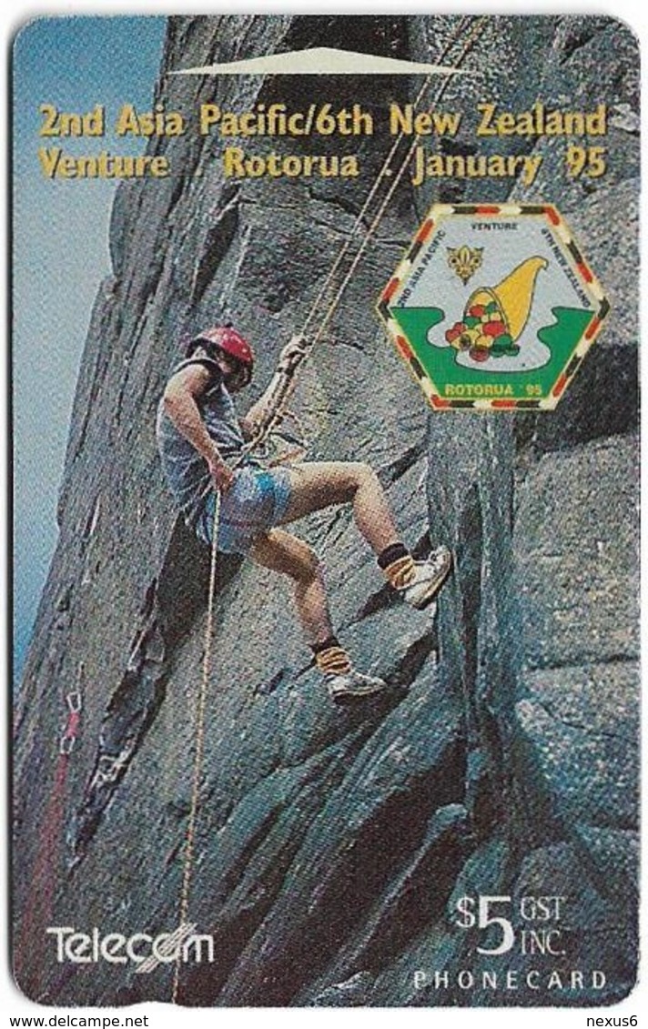 New Zealand - Event Cards - Onwards '92 - Scout Rock Climbing, 1994, 5$, 16.500ex, Used - New Zealand