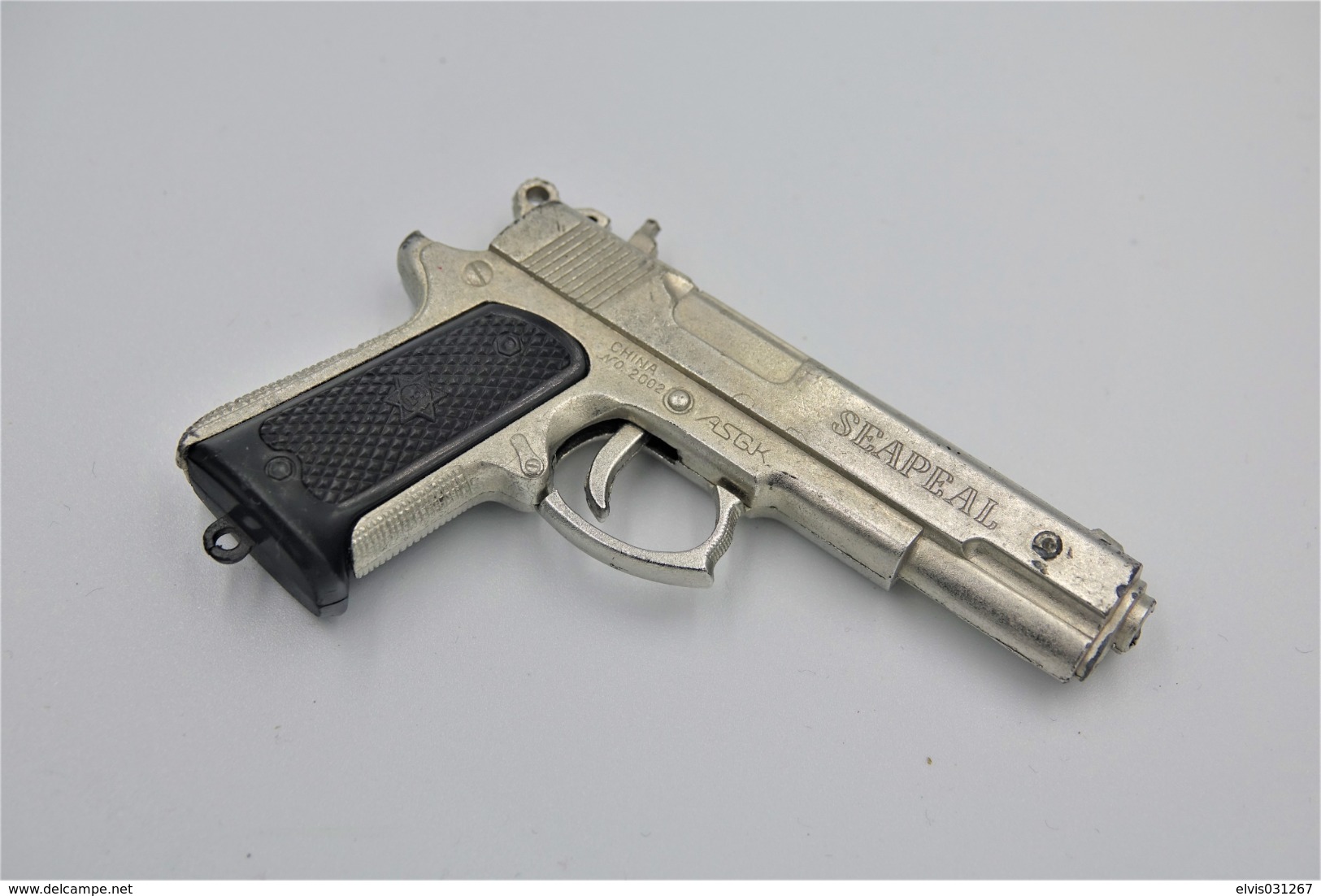 Vintage TOY GUN : EAGLE DESERT SEAPEAL- Keychain L= 9cm - 19**s - Keywords : Cap - Cork Gun - Rifle - Revolver - Pistol - Armes Neutralisées