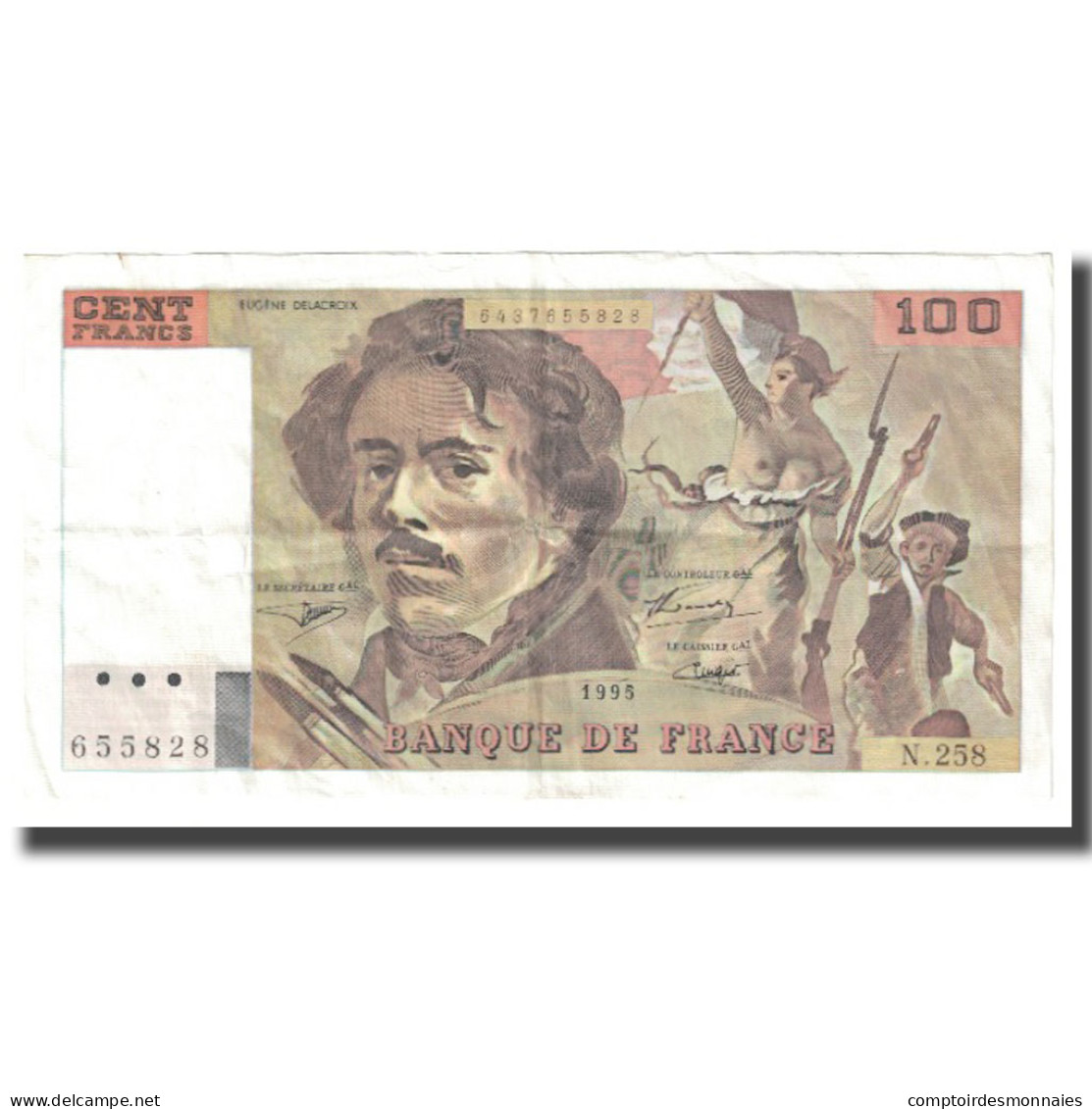 France, 100 Francs, Delacroix, 1995, BRUNEEL, BONARDIN, VIGIER, TTB - 100 F 1978-1995 ''Delacroix''