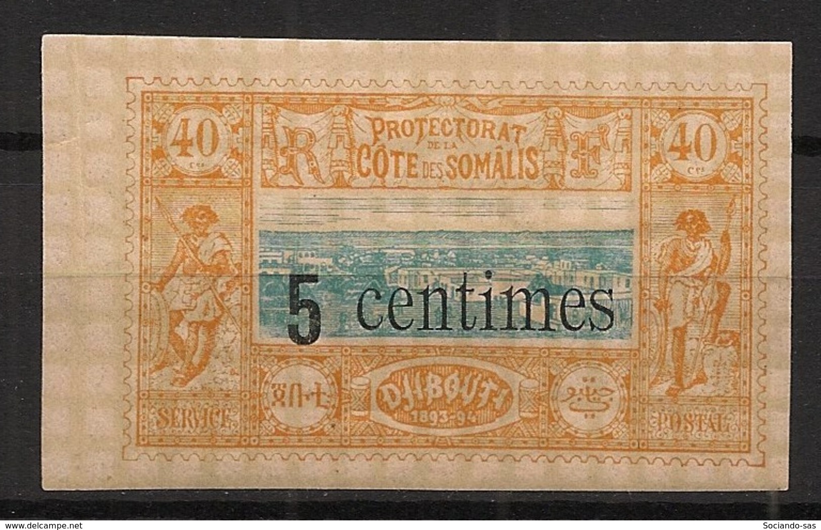 Côte Des Somalis - 1902 - N°Yv. 28 - Vue De Djibouti - 5c Sur 40c Jaune - Neuf * / MH VF - Neufs
