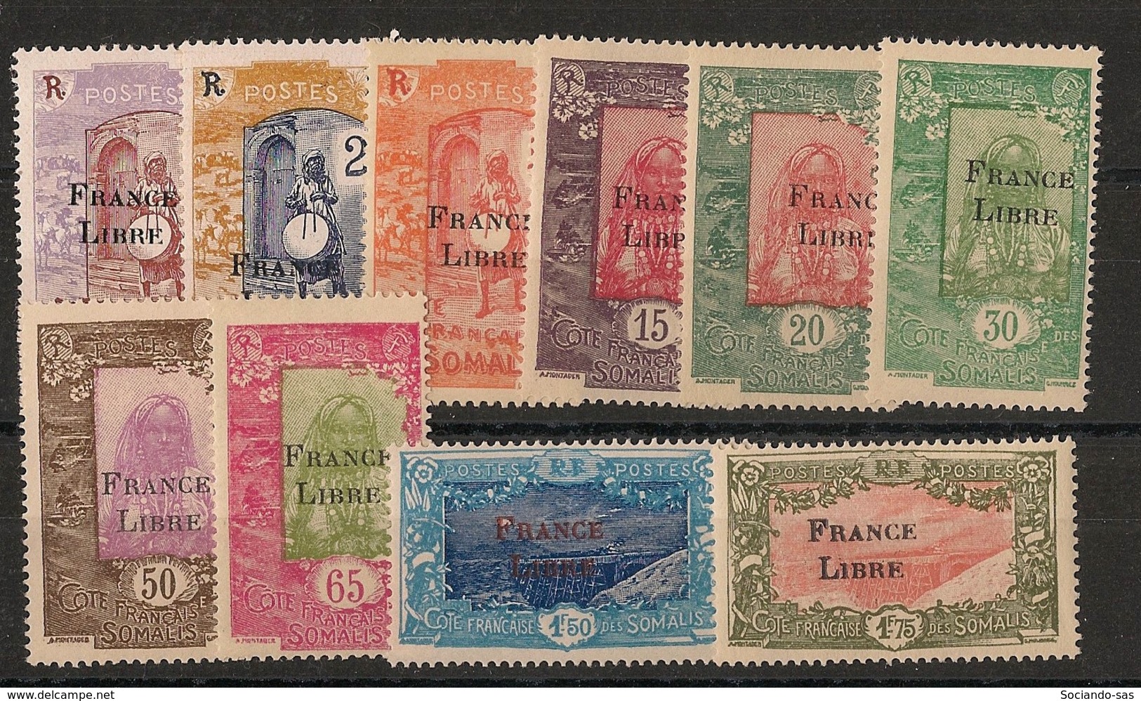 Côte Des Somalis - 1942 - N°Yv. 193 à 203 - France Libre - Série Complète - Neuf * / MH VF - Neufs