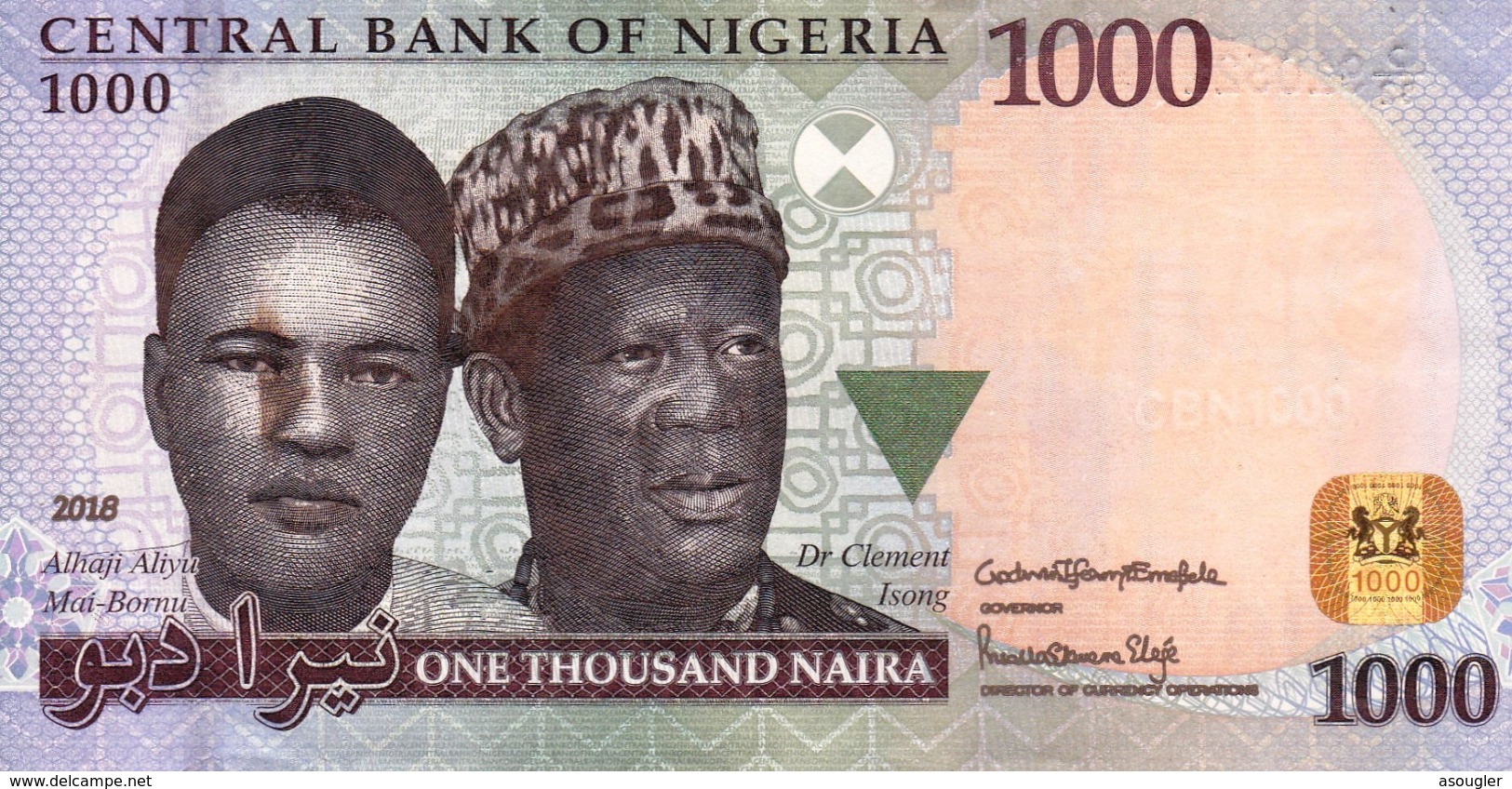 NIGERIA 1000 Naira 2018 EXF P-36 "free Shipping Via Regular Air Mail (buyer Risk)" - Nigeria