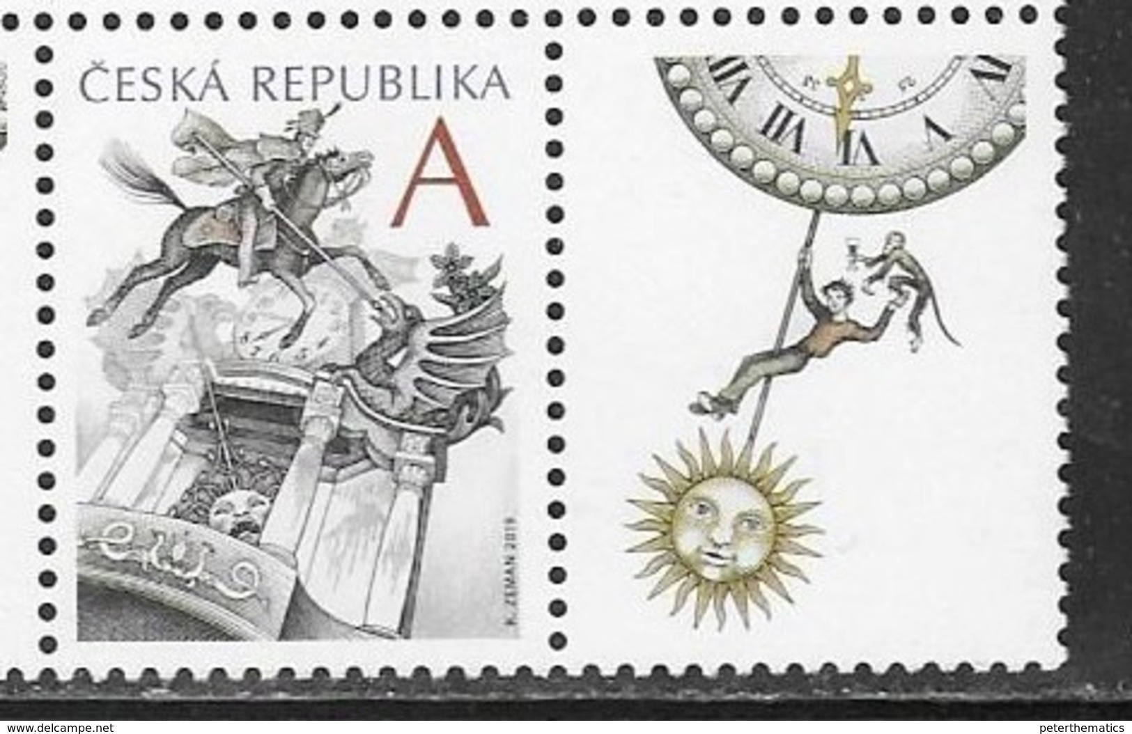 CZECHIA, CZECH REPUBLIC,  2019, MNH, CLOCKS, HORSES, TIME,  1v+TAB - Clocks