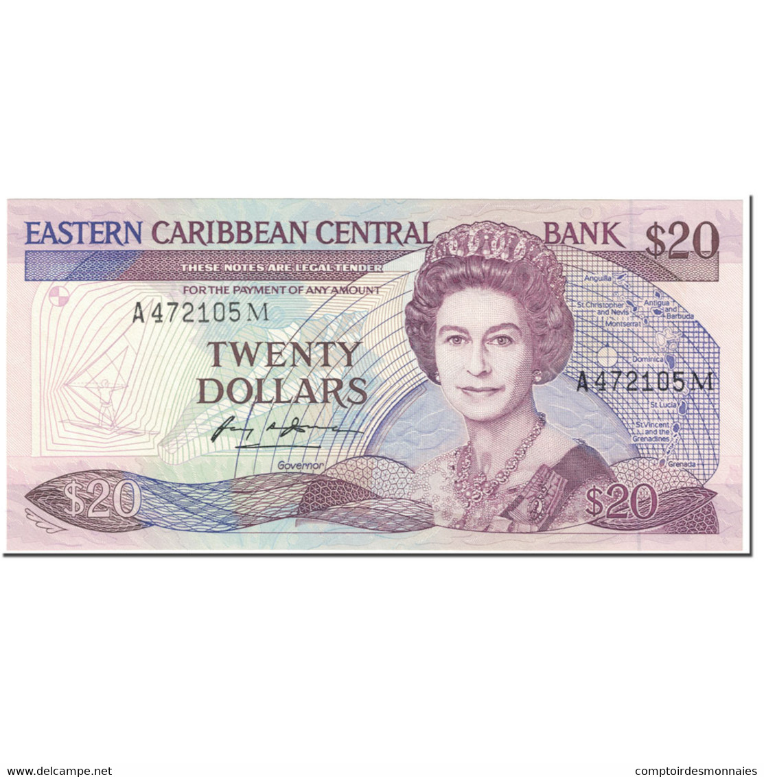 Billet, Etats Des Caraibes Orientales, 20 Dollars, 1988-93, Undated (1988-93) - Ostkaribik