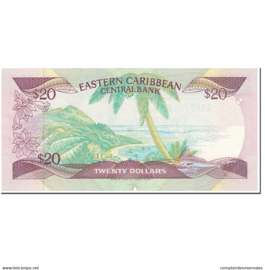 Billet, Etats Des Caraibes Orientales, 20 Dollars, 1988-93, Undated (1988-93) - East Carribeans