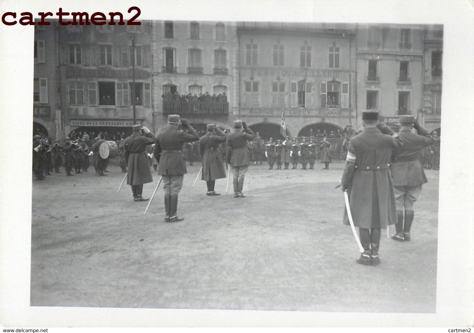 PONT-A-MOUSSON " CENSURE MILITAIRE " GENERAUX PRISE D'ARMES VILLE DE L'EST SERVICE CINEMATROGRAPHIQUE ARMEE GUERRE - Pont A Mousson