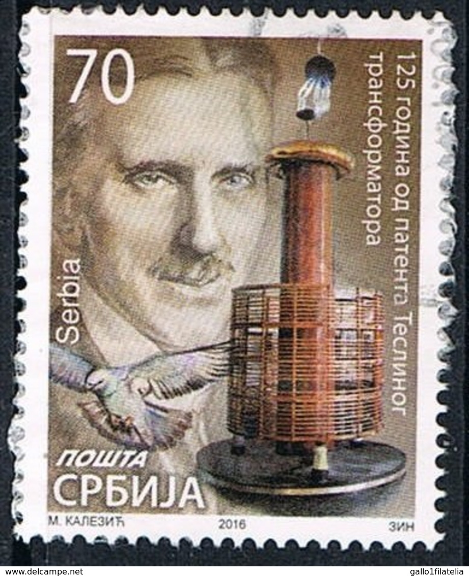 2016 - SERBIA - 125mo ANNIVERSARIO DEL TRASFORMATORE DI TESLA / 125th ANNIVERSARY OF THE TESLA TRANSFORMER. USATO / USED - Serbia