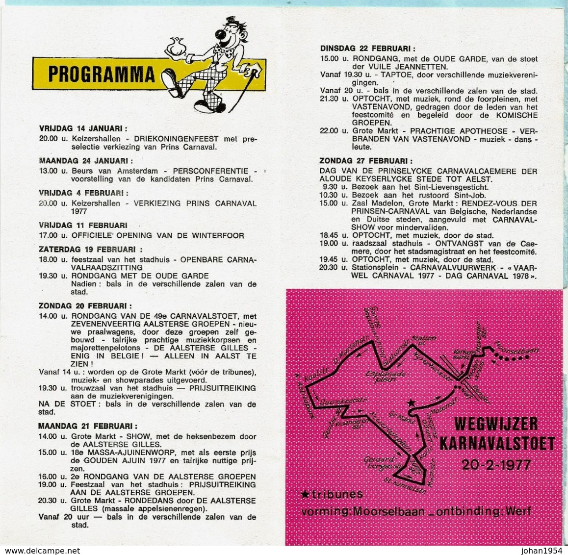 AALST - CARNAVAL 1977/1979/1980 (programma) + Aftelkalender Carnaval 1997 + Carnavalstoet 1979 (deelnemerslijst) - Carnival