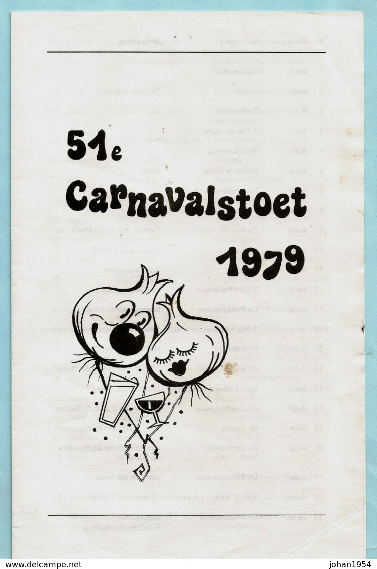 AALST - CARNAVAL 1977/1979/1980 (programma) + Aftelkalender Carnaval 1997 + Carnavalstoet 1979 (deelnemerslijst) - Carnival