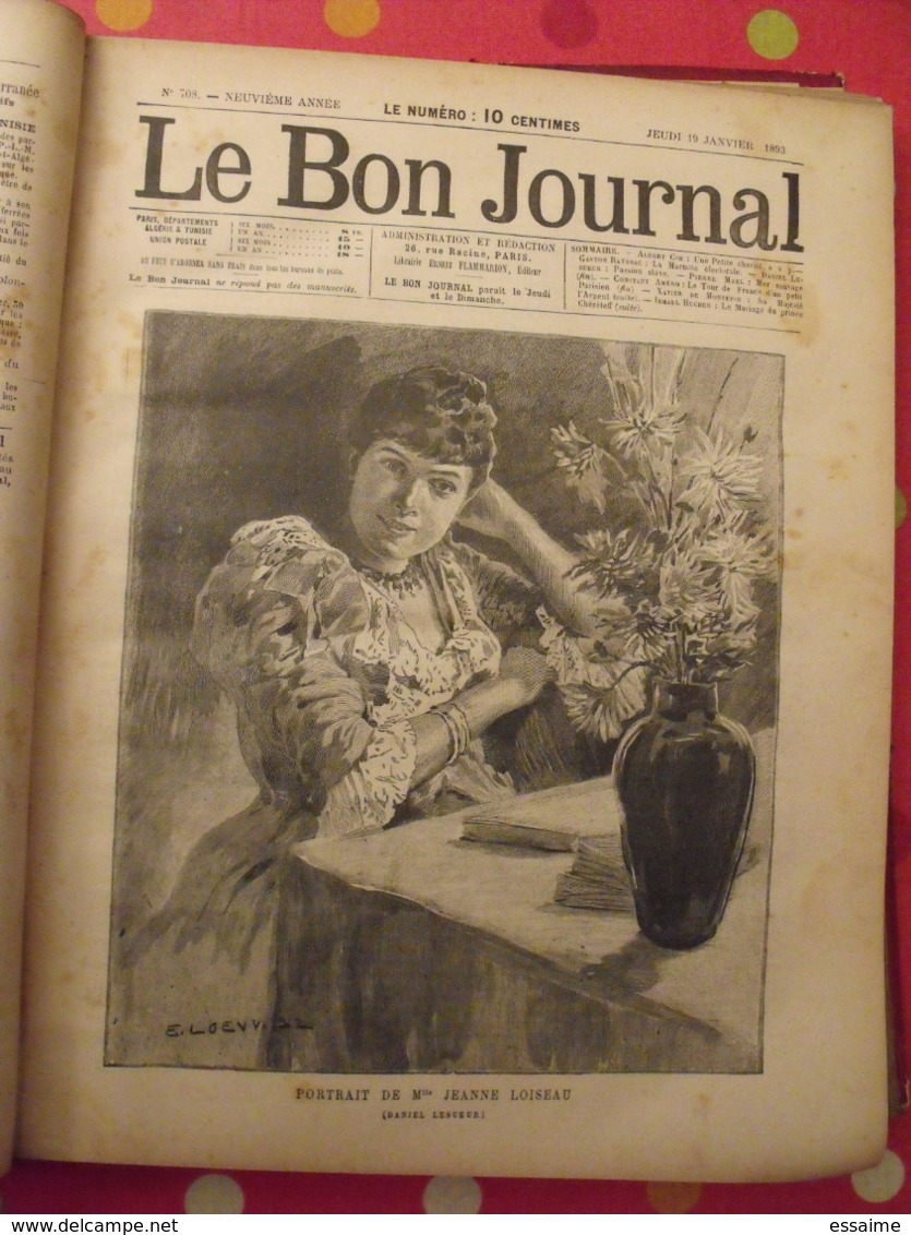 recueil "le bon journal" 1893. 35 numéros (703 à 737). jolies gravures