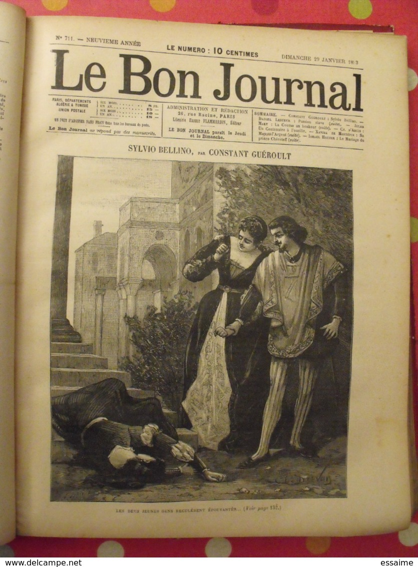 recueil "le bon journal" 1893. 35 numéros (703 à 737). jolies gravures