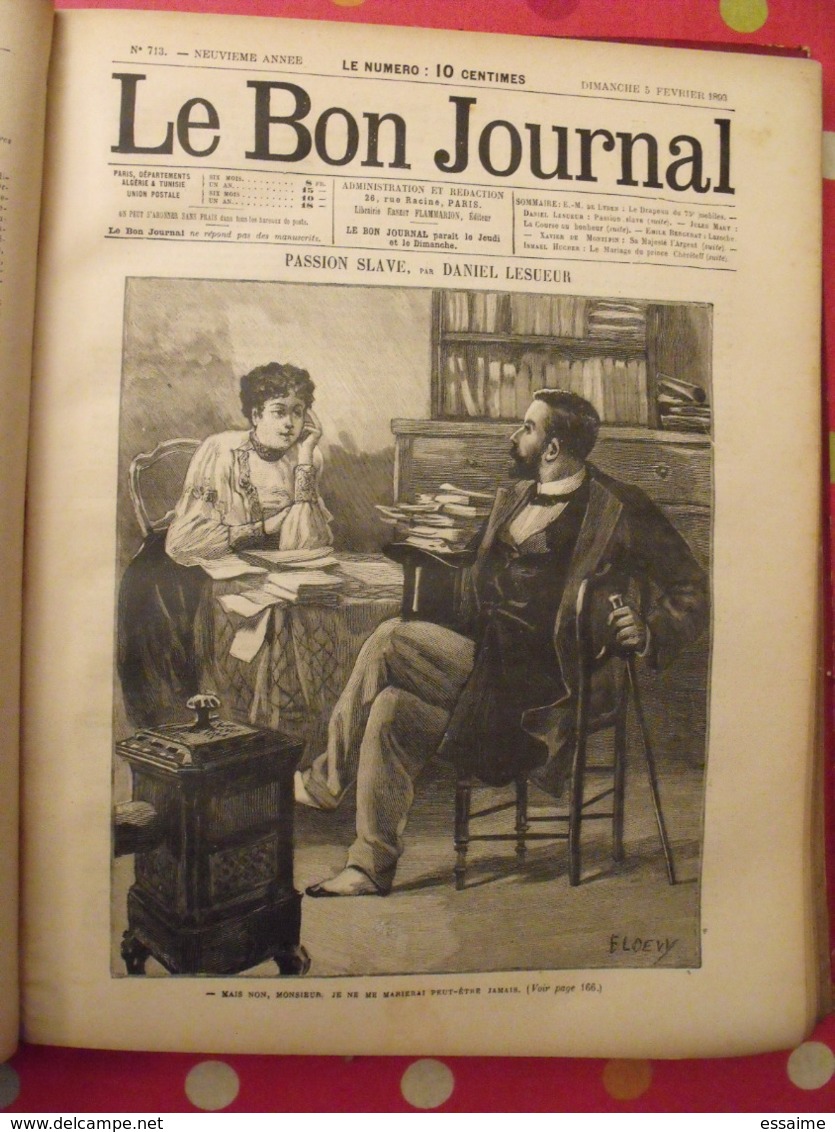 recueil "le bon journal" 1893. 35 numéros (703 à 737). jolies gravures