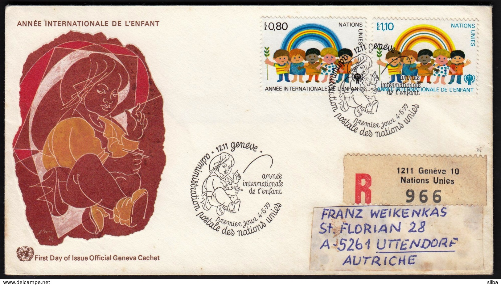 United Nations Geneva 1979 / Year Of The Child, Painter / R Letter - Other & Unclassified