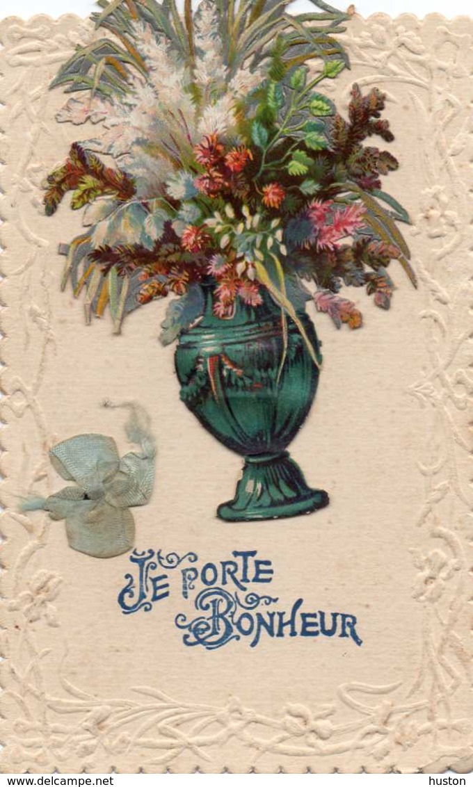 JE PORTE BONHEUR - Vase Rempli De Fleurs, Découpi, Noeud - Fiori