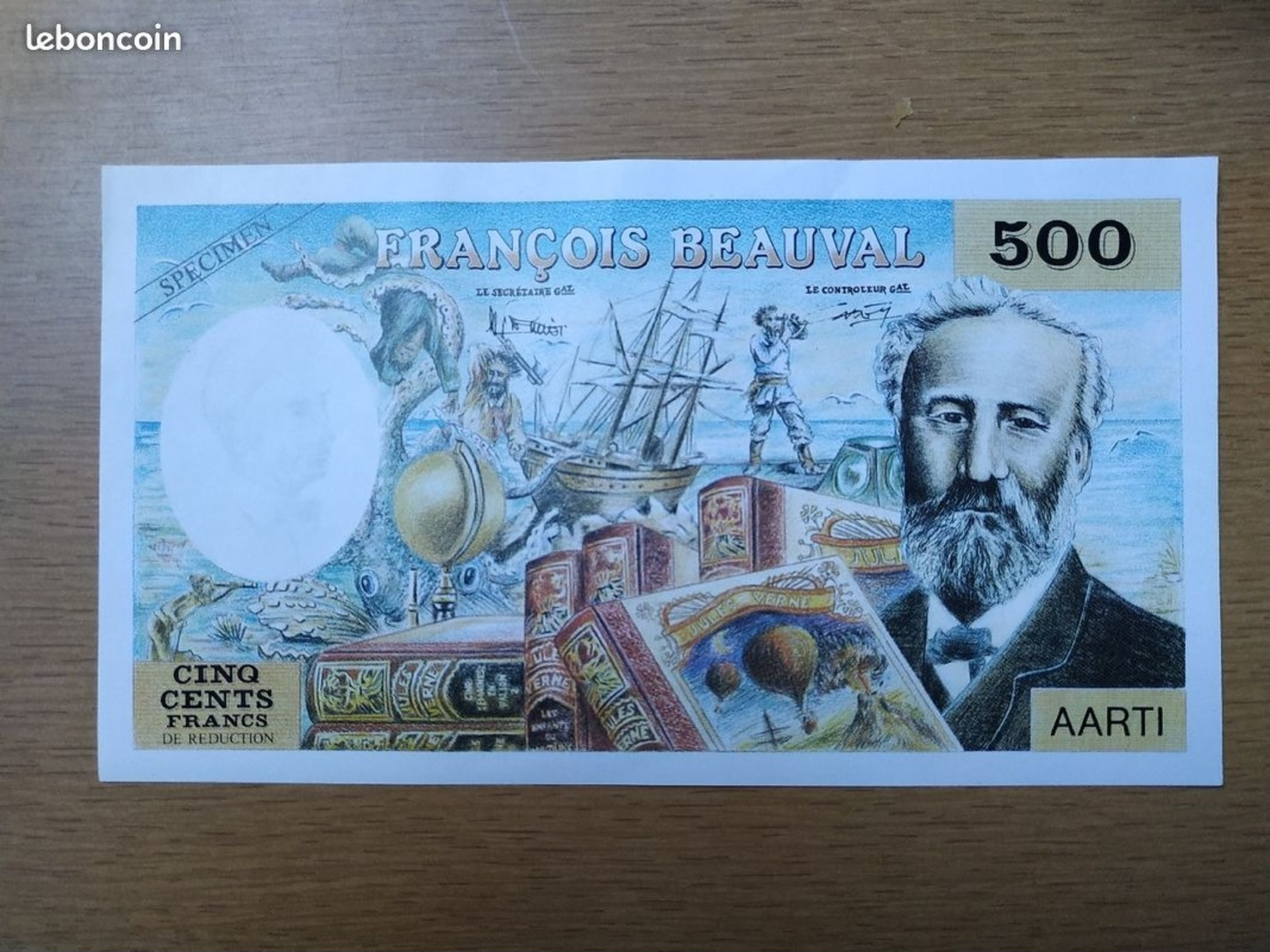 Superbe Et Rare Billet 500 Francs Frs De Réductions Spécimen François Beauval AARTI état FDC - Specimen