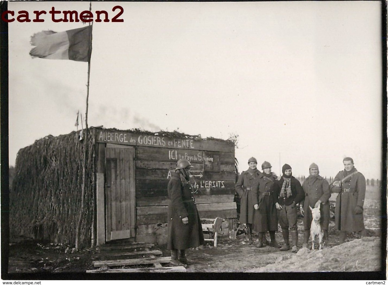 " CENSURE MILITAIRE " AUBERGE DES GOSIERS EN FENTE CABANE FRONT MILITAIRE SERVICE CINEMATROGRAPHIQUE ARMEE GUERRE - War, Military