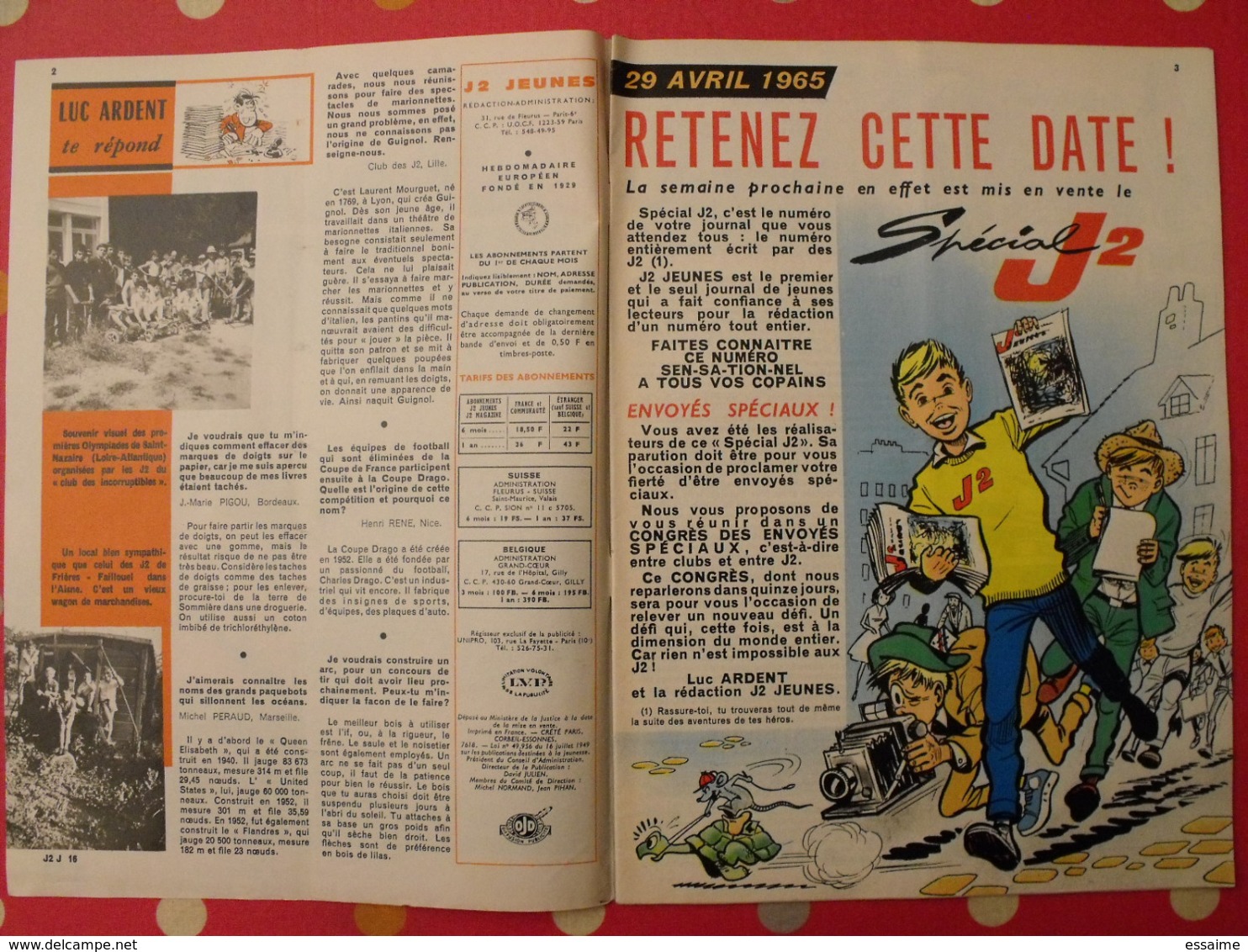 Lot De 9 J2 Jeunes De 1965. N° 16,17,18,19,20,21,23,24,25. 24 Heures Du Mans. Delinx Mouminoux Brochard Gloesner Chery - Autre Magazines