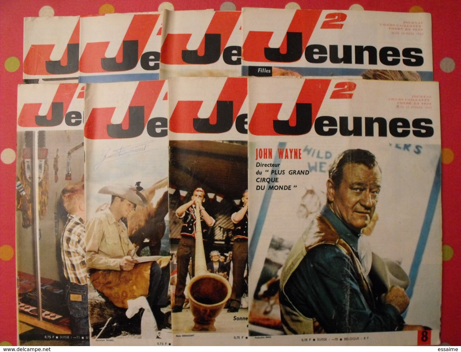 Lot De 7 J2 Jeunes De 1965. N° 8 à 13,15. John Wayne Delinx Mouminoux Brochard Gloesner Chery Rigot - Autre Magazines