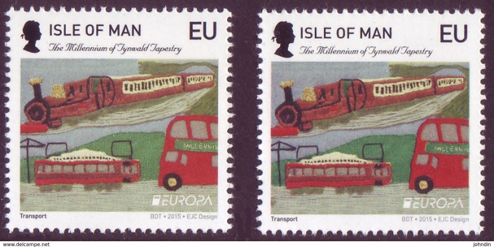 Isle Of Man 2015 Europa Toys - Queens Head Size Error - UM - Isle Of Man