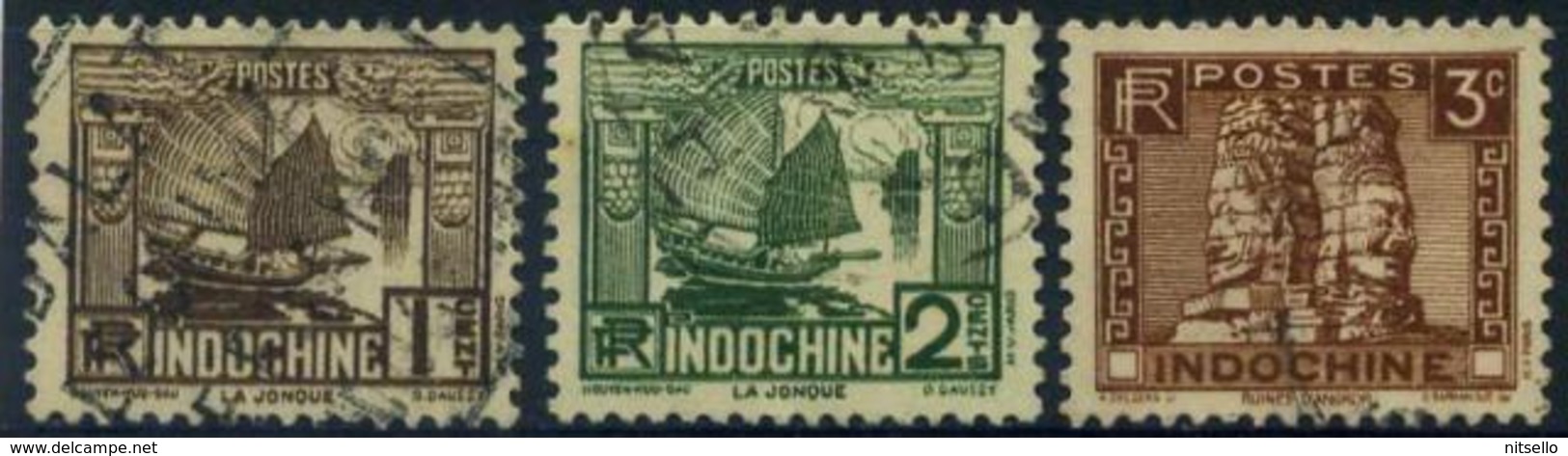 LOTE 1815   ///  (C030) FRANCIA INDOCHINE 1931  YVERT Nº: 155/157 - Oblitérés