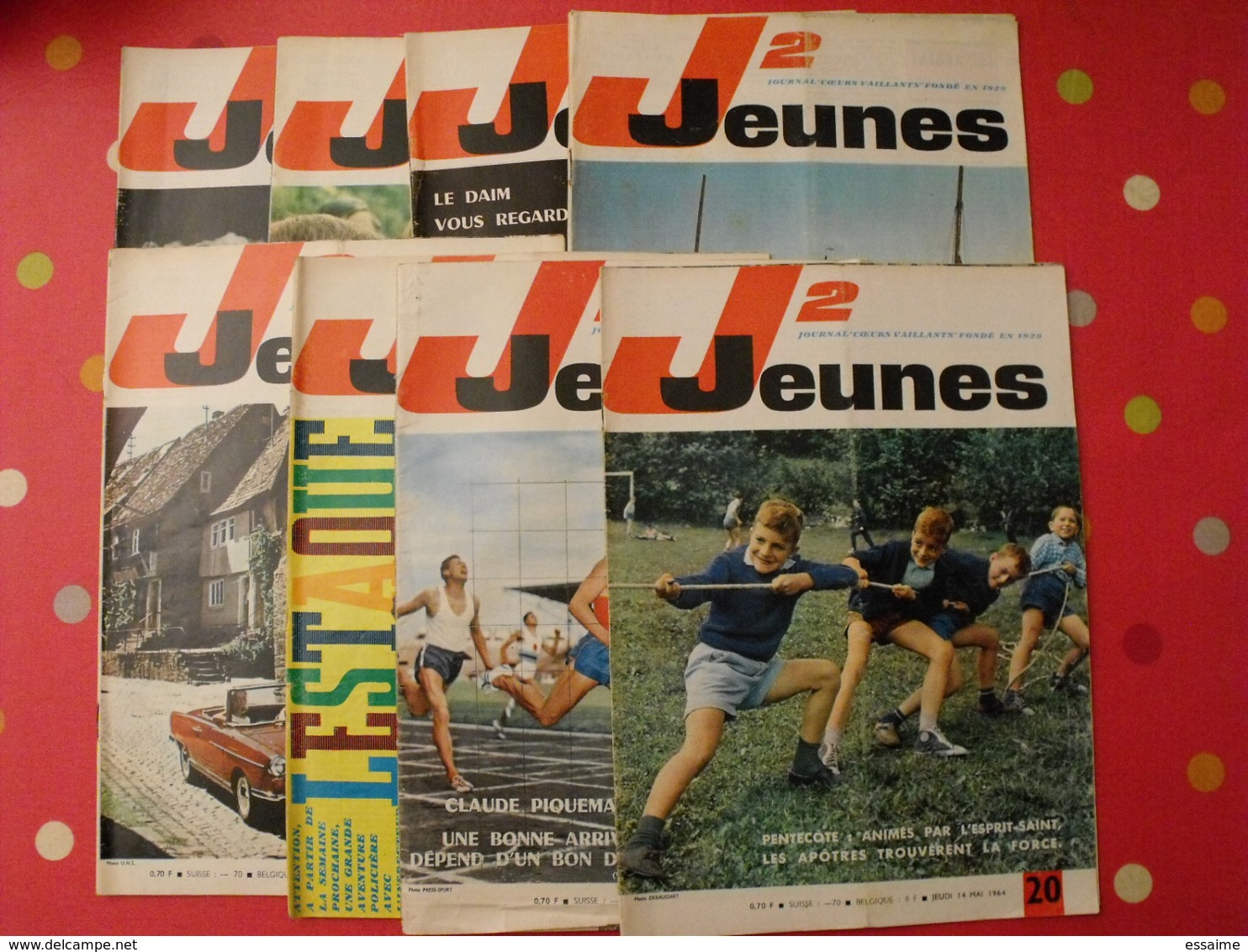 Lot De 8 J2 Jeunes De 1964. N° 19 à 26. Jacques Anquetil Piquemal.  Delinx Mouminoux Brochard Gloesner Chery Rigot. - Autre Magazines