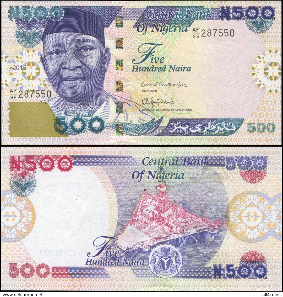 Nigeria 500 Naira. 2015 Unc. Banknote Cat# P.30q - Nigeria