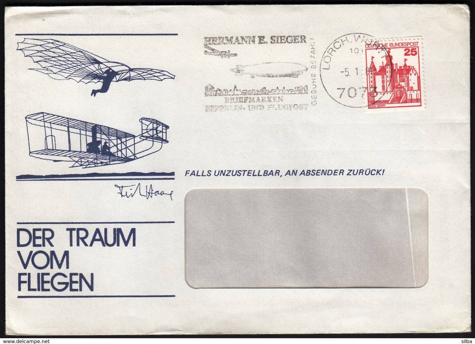 Germany Lorch Wurtt 1981 / Zeppelin And Air Mail, Airplane / Der Traum Vom Fliegen - Zeppelins