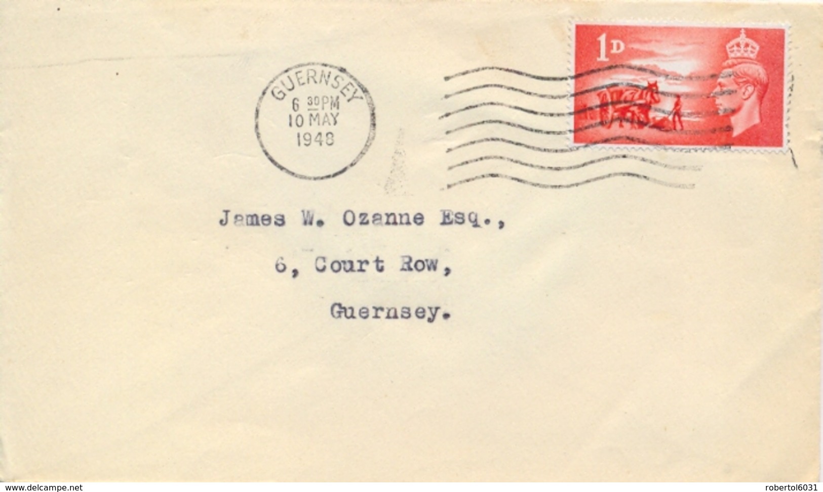 Great Britain 1948 FDC Posted From/to Guernsey With 1 D. 3th Anniversary Liberation Of The Channel Islands - Guerre Mondiale (Seconde)