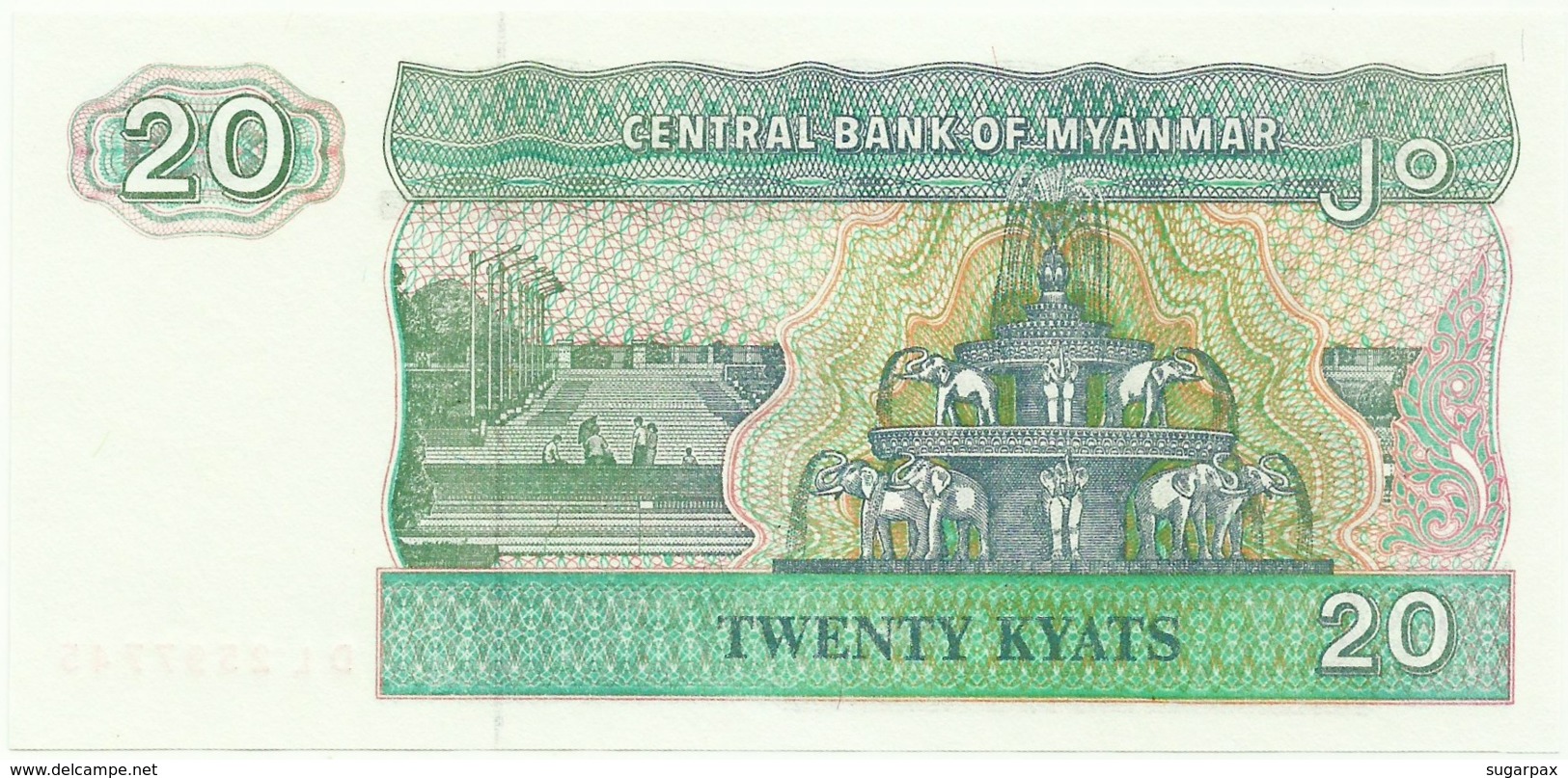 Myanmar - 20 Kyats - ND ( 1994 ) - Unc. - Pick 72 - Serie DL - Myanmar