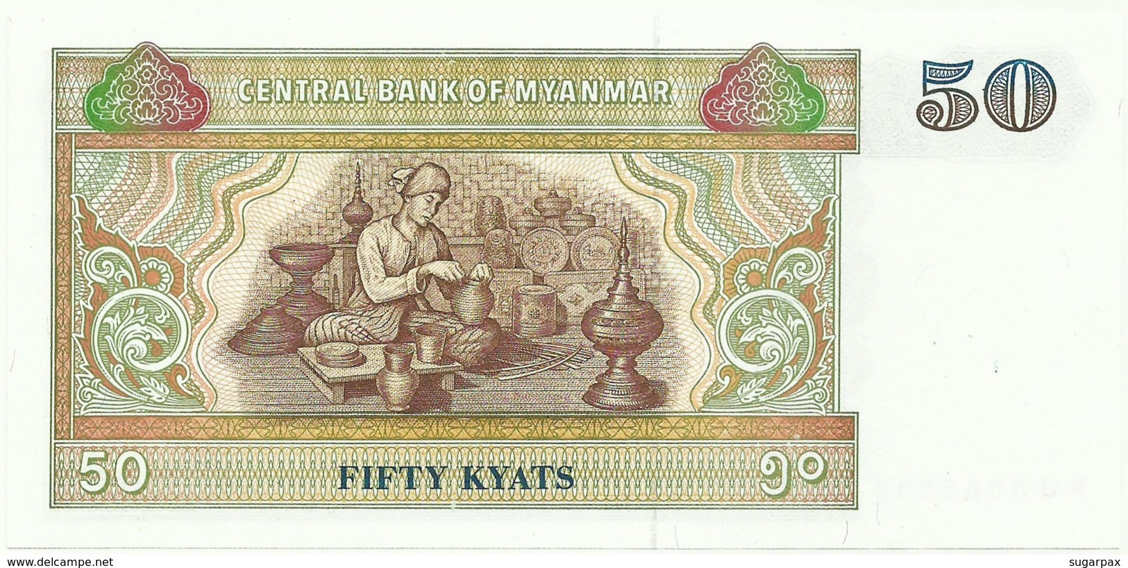 Myanmar - 50 Kyats - ND ( 1997 ) - Unc. - Pick 73.b - Serie FG - Chinze Bust Over Value - Myanmar