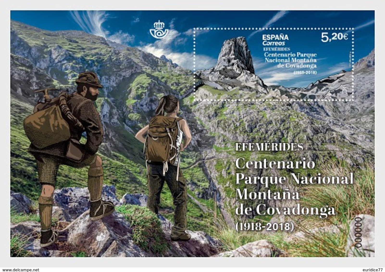 Spain 2019 - Covadonga Mountain National Park Centenary Miniature Sheet Mnh - Nuevos