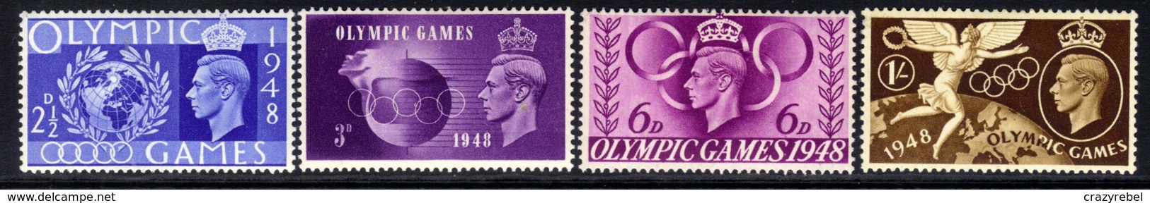 GB 1948 KGV1 Set 4 Olympic Games 1948 Stamps MM SG 495 - 498 ( B1200 ) - Gebraucht