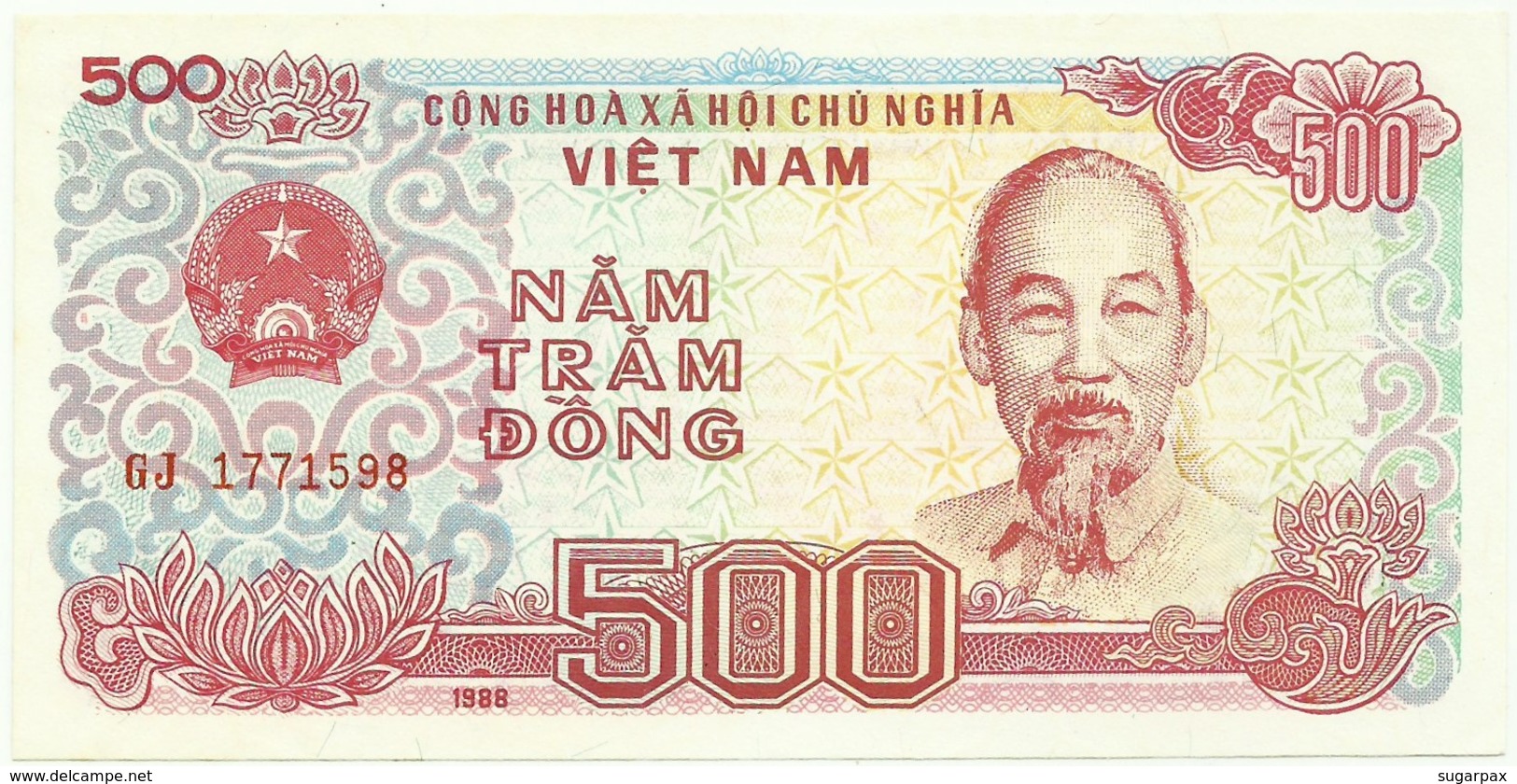 Vietnam - 500 Dông - 1988 - Pick 101 - Unc. - Serie GJ - Ho Chi Minh - Viêt-Nam