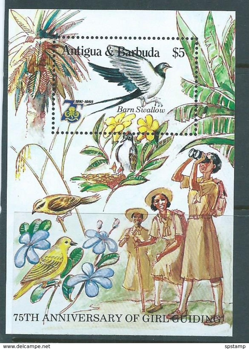 Antigua 1985 Girl Guide Anniversary & Bird Miniature Sheet MNH - Antigua And Barbuda (1981-...)