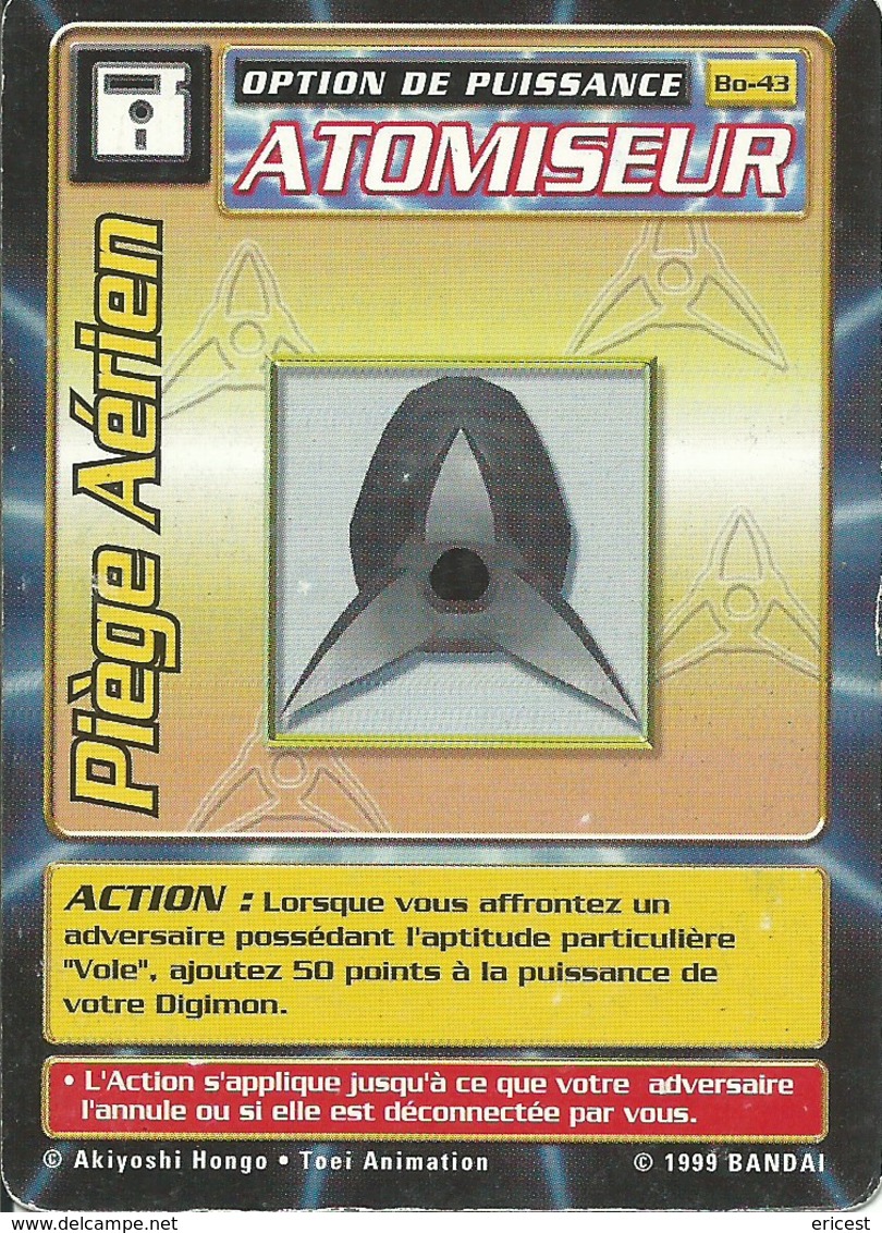 B - CARTE DIGIMON ATOMISEUR PIEGE AERIEN BO-43 FR ETAT COURANT - Autres & Non Classés