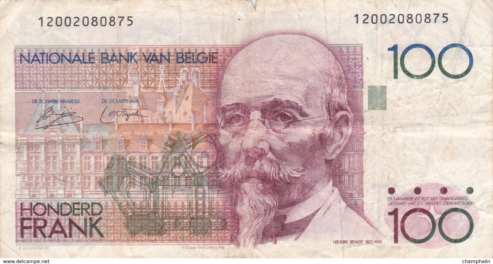 Belgique - Billet De 100 Francs - Hendrik Beyaert - P140 - 100 Francs