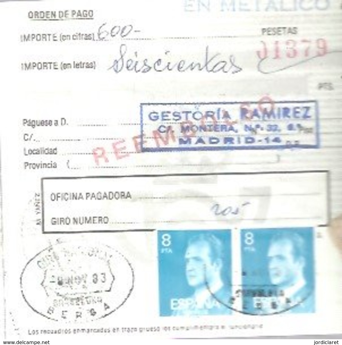 GIRO 1983   BERGA - Cartas & Documentos