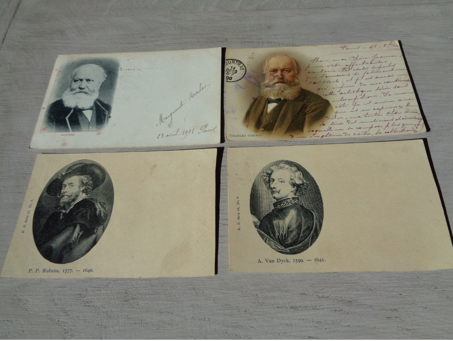 Beau lot de 60 cartes postales de personnes célèbres peintre  poète famille royale écrivain philosophe - 60 scans