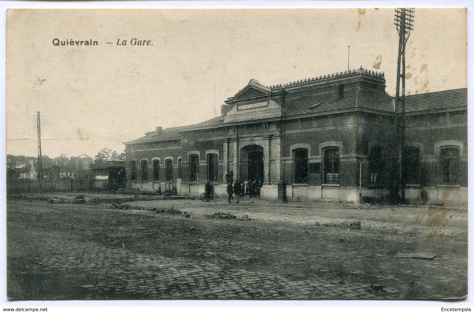 CPA - Carte Postale - Belgique - Quiévrain - La Gare - 1919 (D10163) - Quiévrain