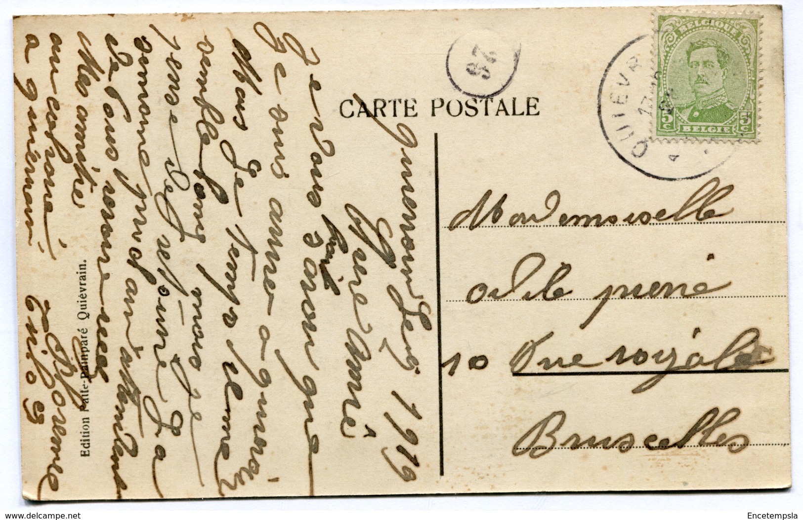 CPA - Carte Postale - Belgique - Quiévrain - La Gare - 1919 (D10163) - Quiévrain