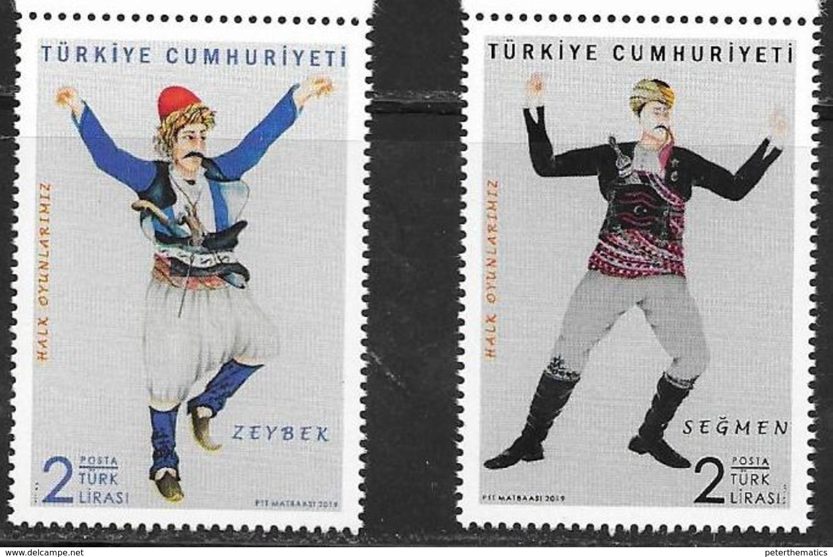 TURKEY, 2019, MNH, DANCES, COSTUMES, 2v - Baile