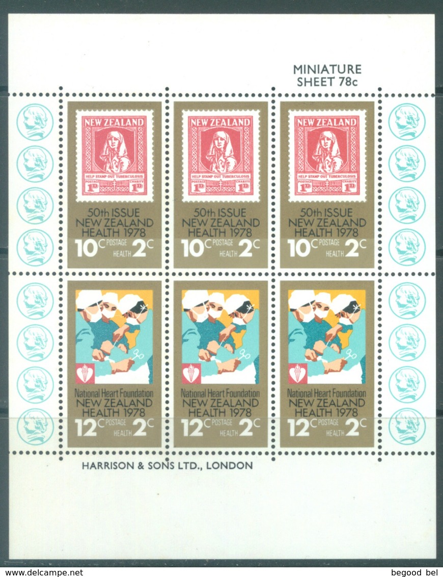 NEW ZEALAND - MVLH/** - 1978 - HEALTH - Yv Bloc 42 Mi 751-752 SG MS1181 Sc B102a  - Lot 20389 - Blocs-feuillets